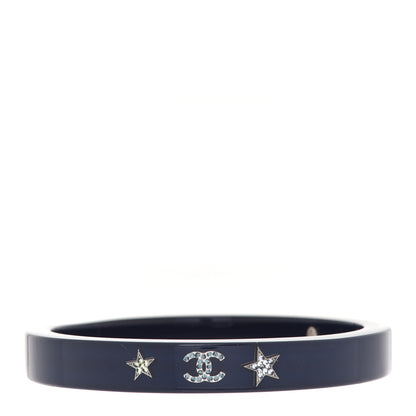 Chanel Resin Crystal CC Star Bangle Bracelet Blue 1 of 6