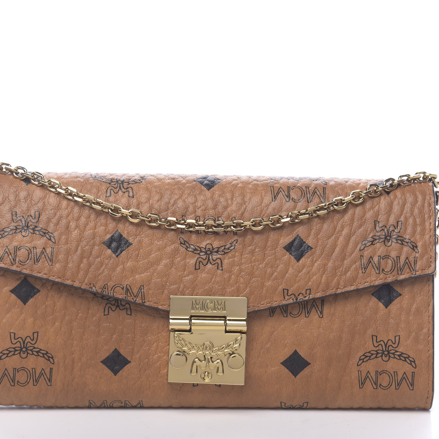 MCM Visetos Large Patricia Wallet On Chain Cognac 9 of 10