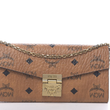MCM Visetos Large Patricia Wallet On Chain Cognac 9 of 10