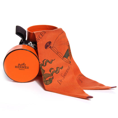 Hermes Silk Pavois Twilly Orange 5 of 5