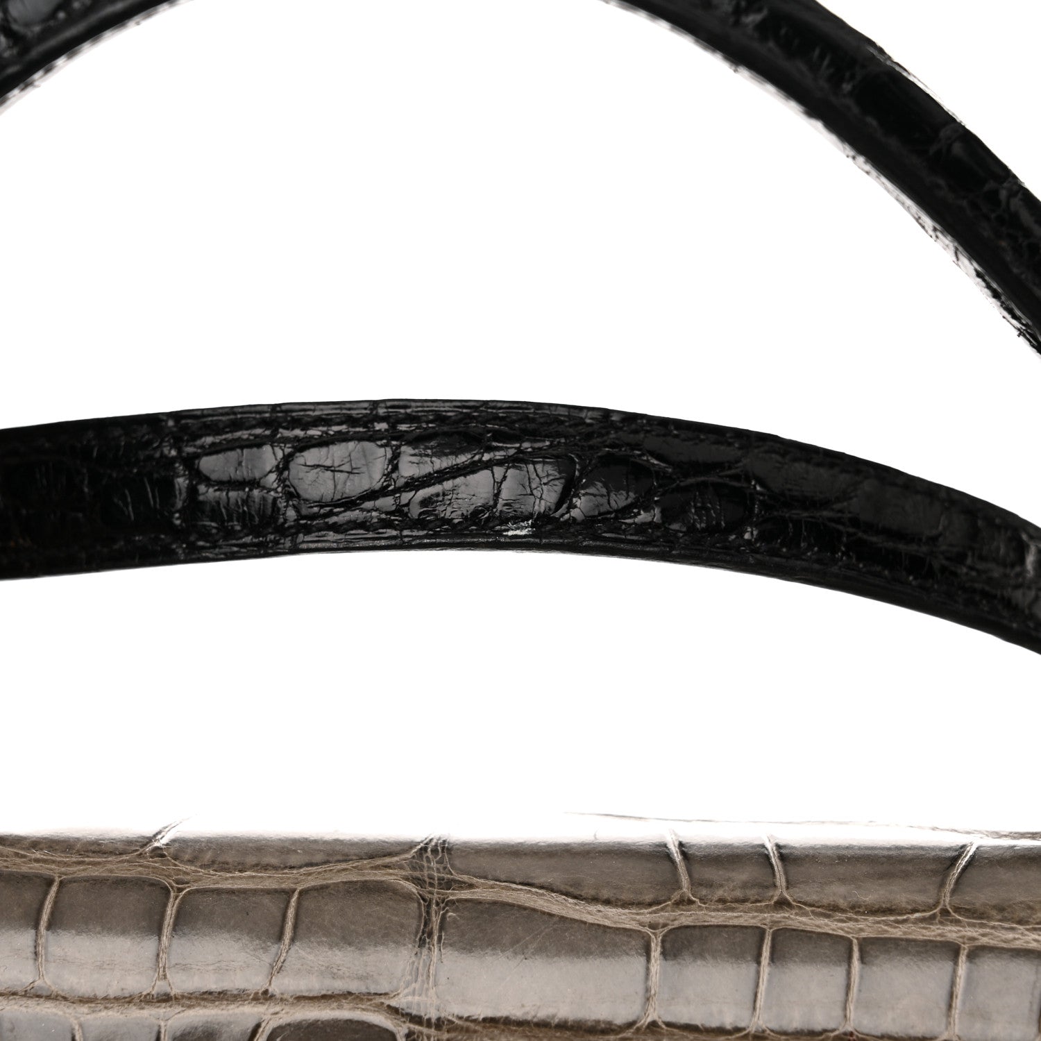 Hermes Shiny Alligator Kelly Sellier 32 Miel Gris Fonce Black 15 of 15