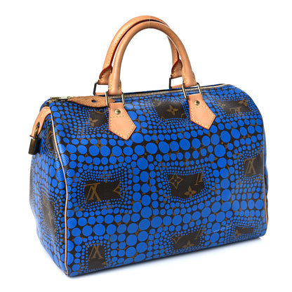 Louis Vuitton Monogram Kusama Town Speedy 30 Blue 3 of 11