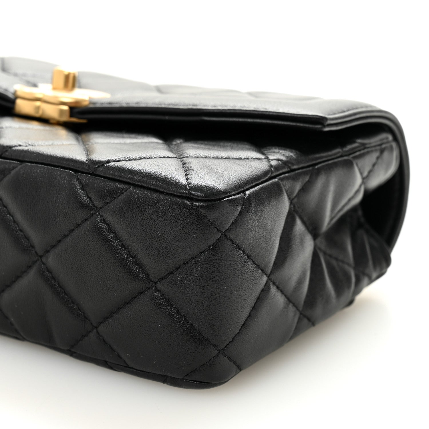 Chanel Shiny Lambskin Quilted Mini Flap Black 10 of 11