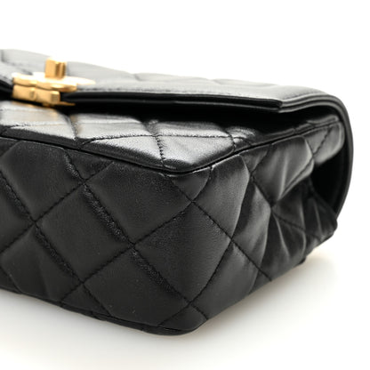 Chanel Shiny Lambskin Quilted Mini Flap Black 10 of 11