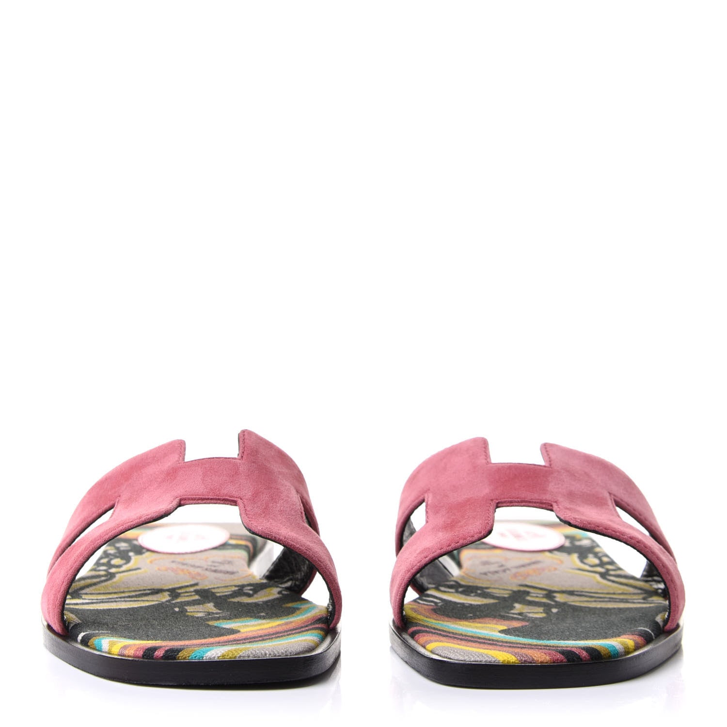 Hermes Suede Goatskin Oran Sandals 38.5 Rose De Venice 2 of 10