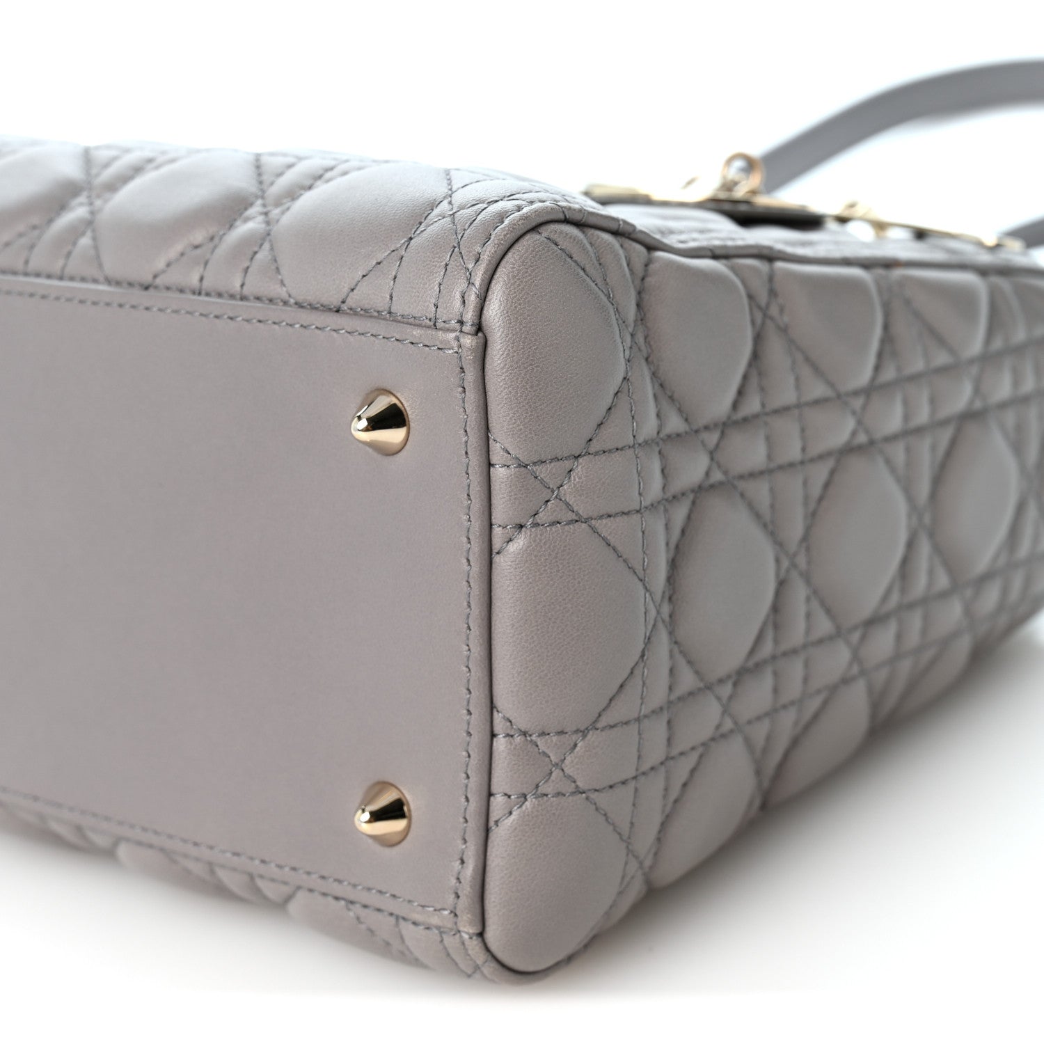 Christian Dior Lambskin Cannage Medium Lady Dior Grey 10 of 10
