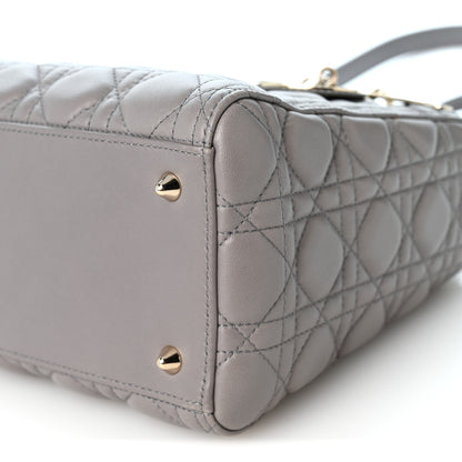 Christian Dior Lambskin Cannage Medium Lady Dior Grey 10 of 10