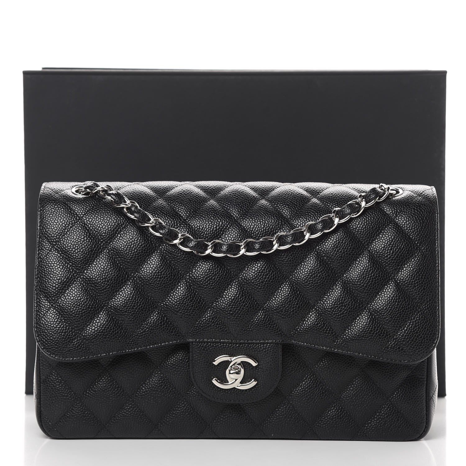 Chanel Caviar Quilted Jumbo Double Flap Black 12 of 12