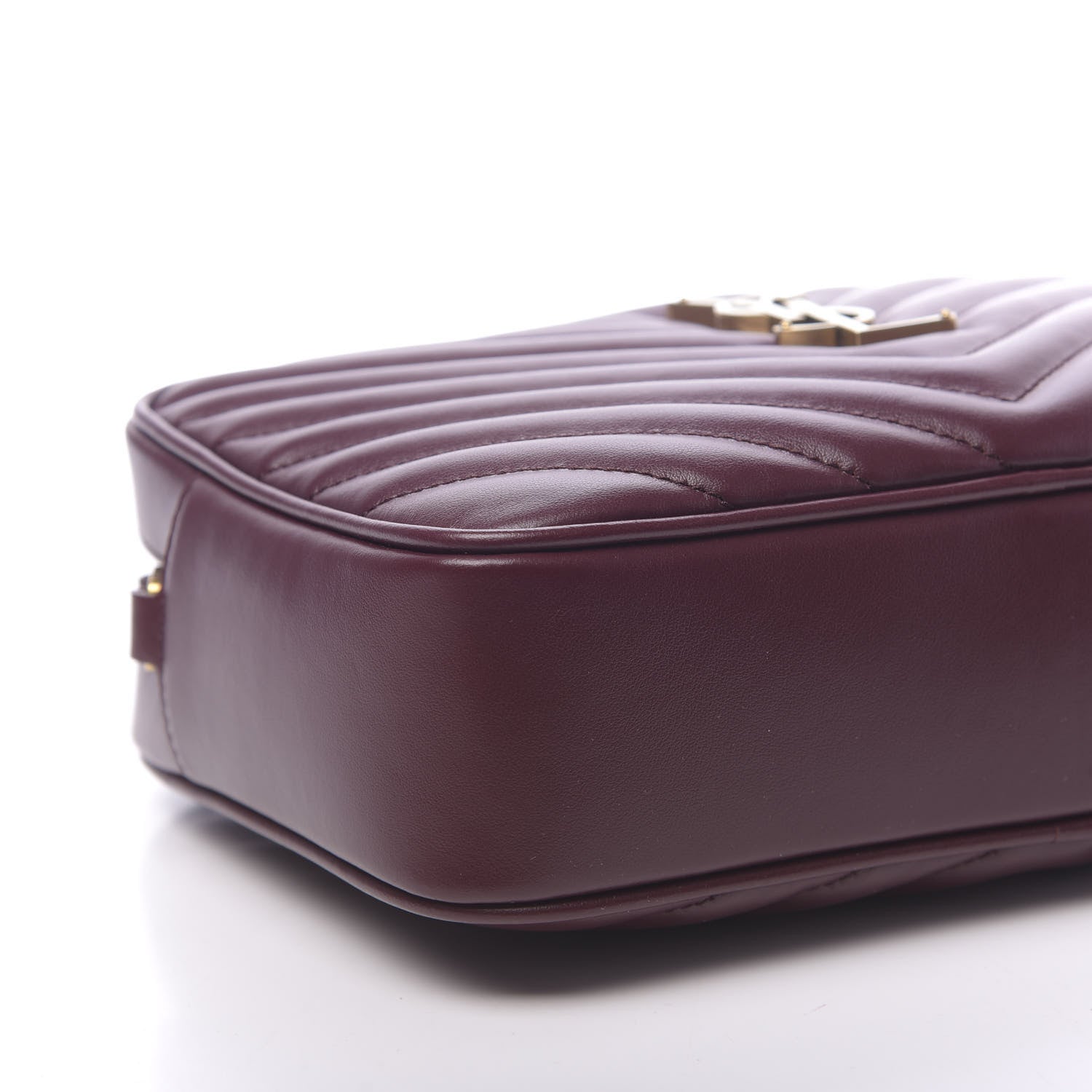 Saint Laurent Calfskin Matelasse Monogram Lou Camera Bag Dark Legion Red 5 of 9