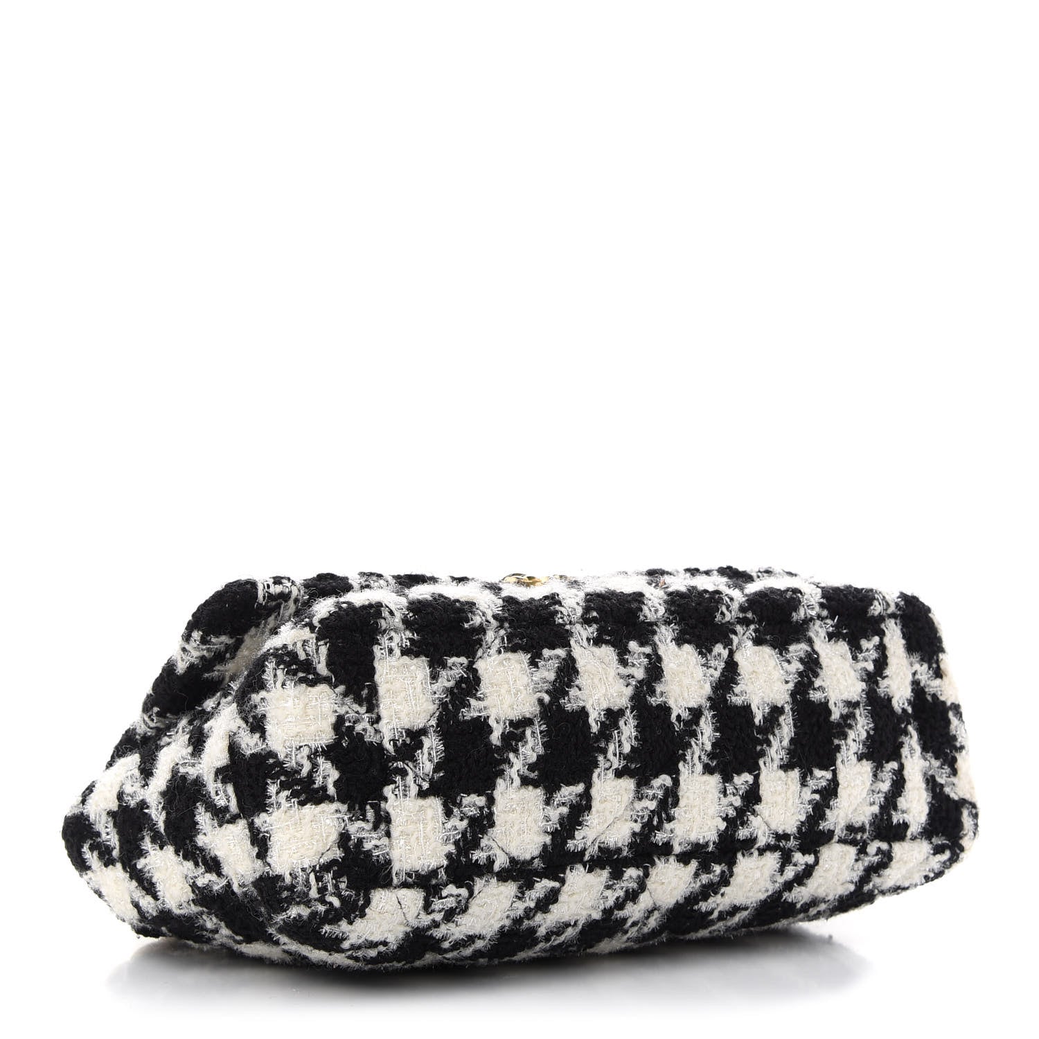 Chanel Tweed Quilted Large Chanel 19 Flap Black Ecru White 4 of 9