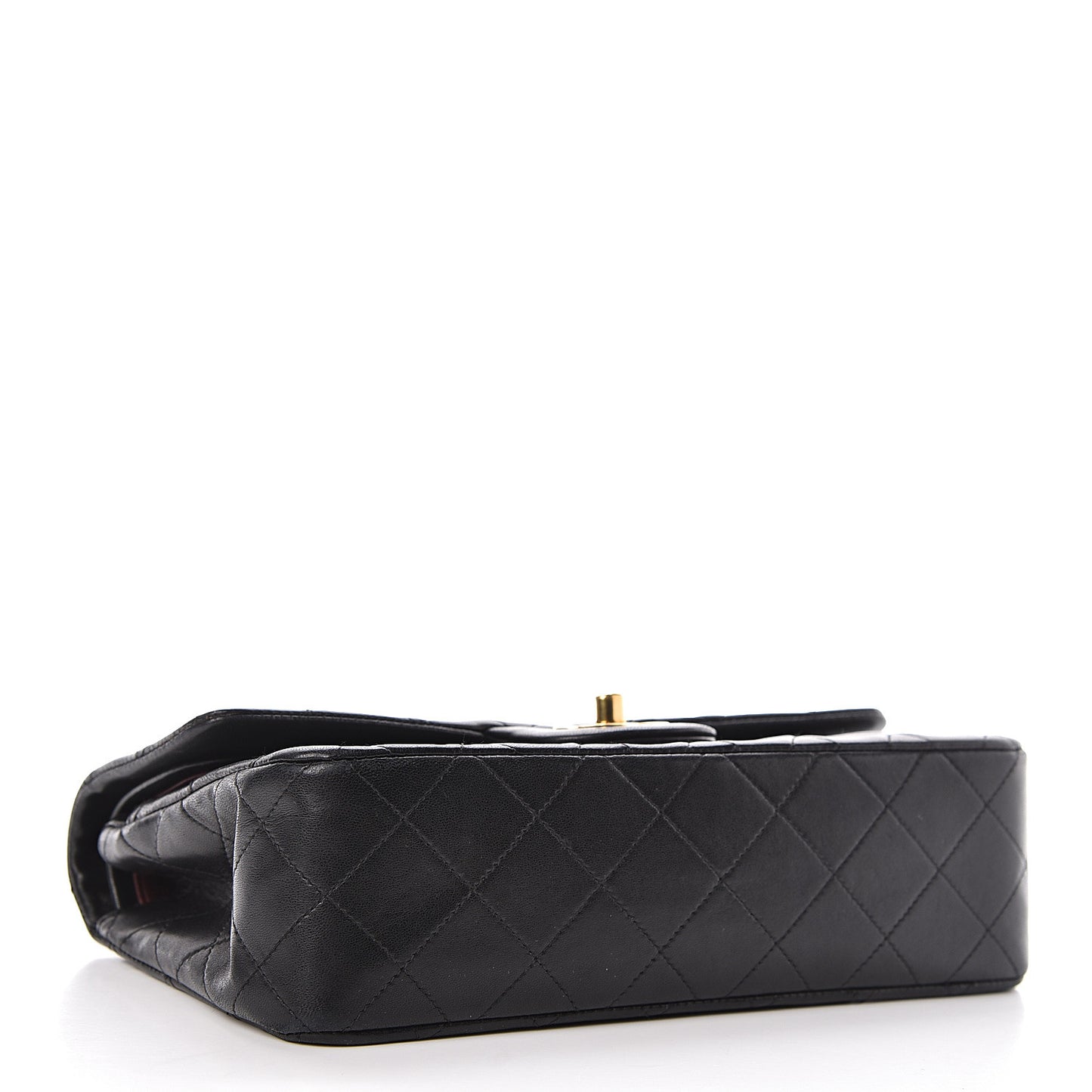 Lambskin Quilted Small Double Flap Black