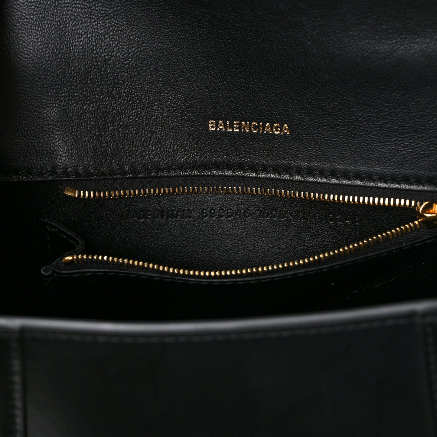 Shiny Box Calfskin Small Hourglass Top Handle Bag Black