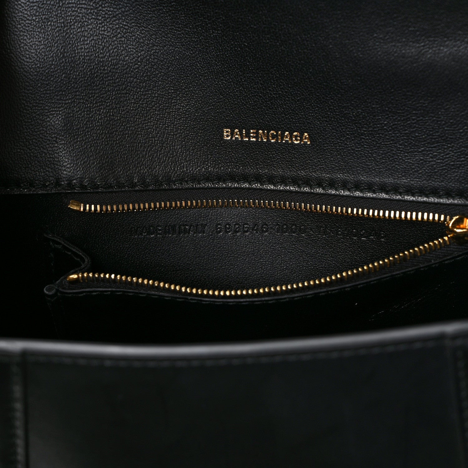 Balenciaga Shiny Box Calfskin Small Hourglass Top Handle Bag Black 7 of 9