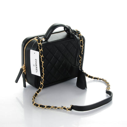 Chanel Caviar Quilted Medium CC Filigree Vanity Case Black 3 of 7