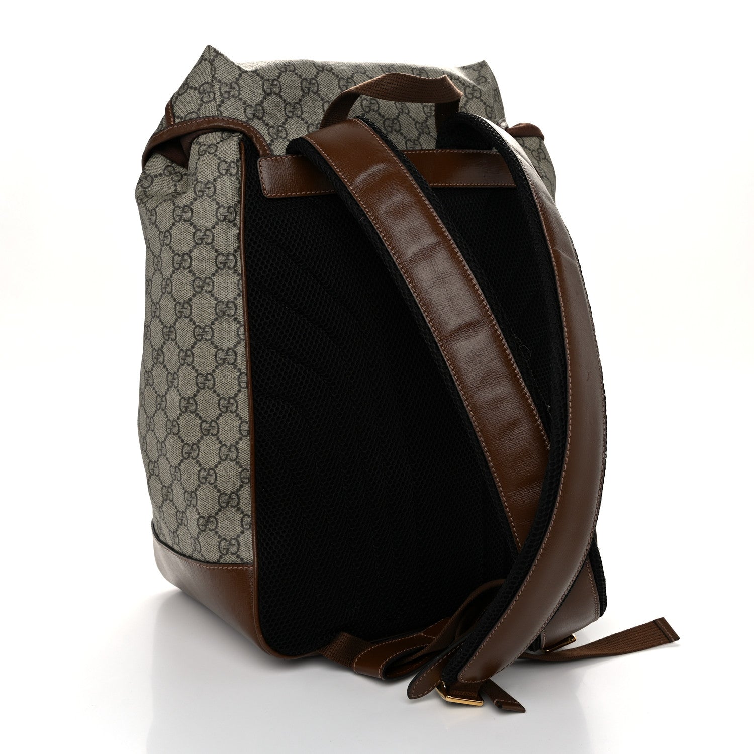Gucci GG Supreme Monogram Azalea Calfskin Medium Retro Interlocking G Buckle Backpack Beige Ebony Brown Sugar 3 of 15