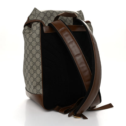 Gucci GG Supreme Monogram Azalea Calfskin Medium Retro Interlocking G Buckle Backpack Beige Ebony Brown Sugar 3 of 15