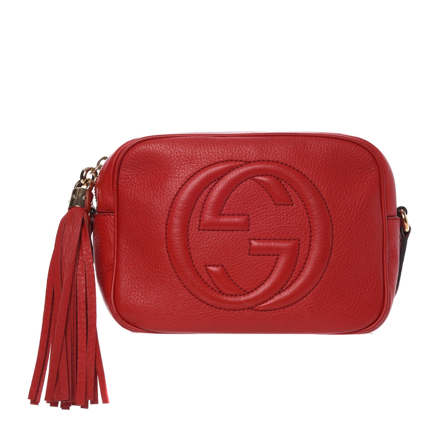 Gucci Pebbled Calfskin Small Soho Disco Bag Tabasco Red 1 of 7