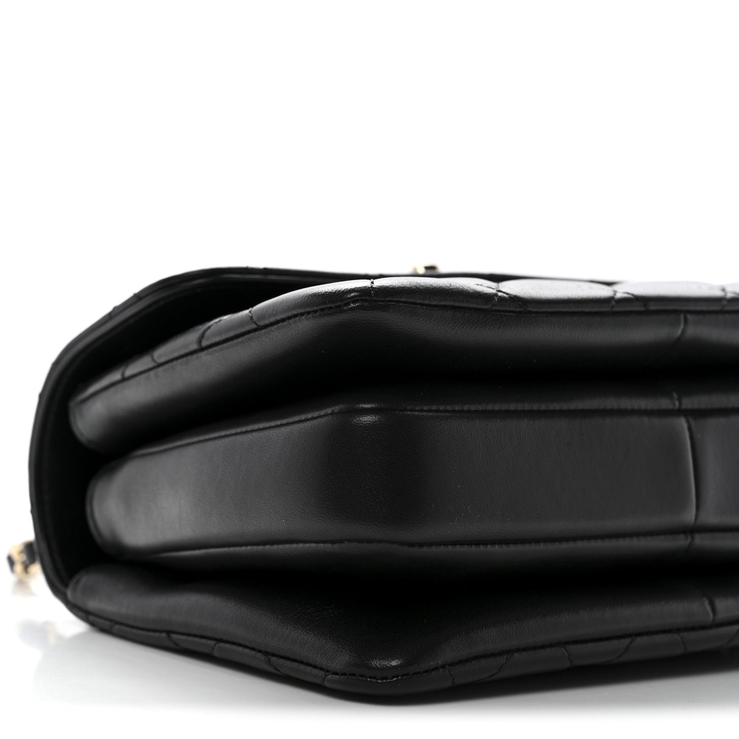 Lambskin Quilted Mini Trendy CC Dual Handle Flap Bag Black