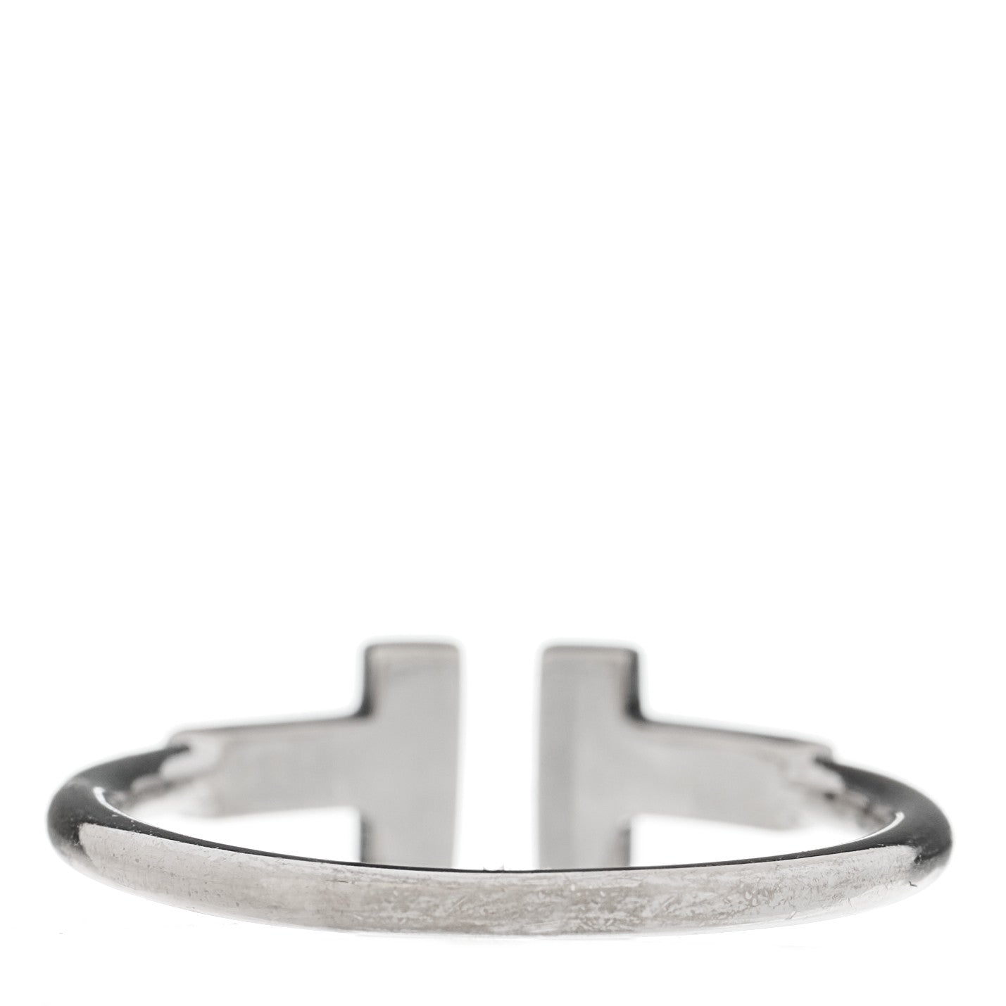 18K White Gold Blue Sapphire T Wire Ring 53 6.25