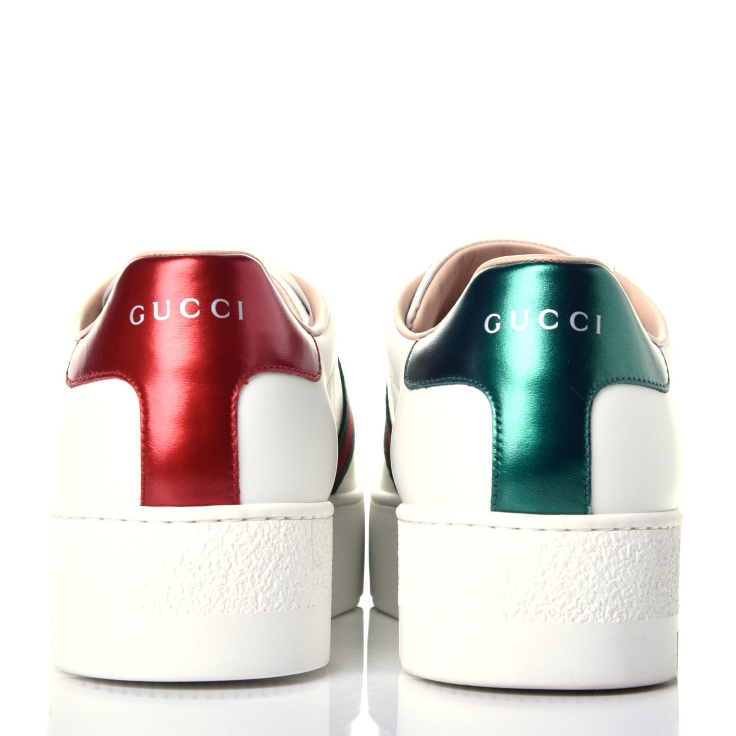 Calfskin Web Bee Embroidered Womens Ace Platform Sneakers 39 White