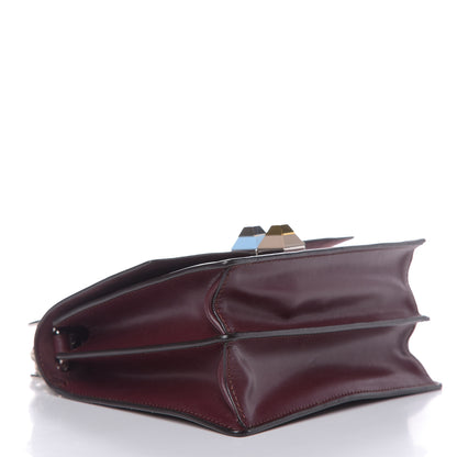 Fendi Vitello Liberty Studded Small Kan I Shoulder Bag Bordeaux Multicolor 4 of 10