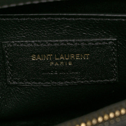 Saint Laurent Calfskin Y Quilted Monogram Small Loulou Chain Satchel Grey Khaki 7 of 8