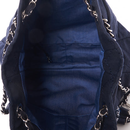 Chanel Canvas Quilted La Pausa Large Shopping Tote Navy 6 of 9
