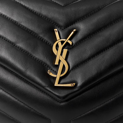 Saint Laurent Calfskin Y Quilted Monogram Medium Loulou Chain Satchel Black 9 of 11