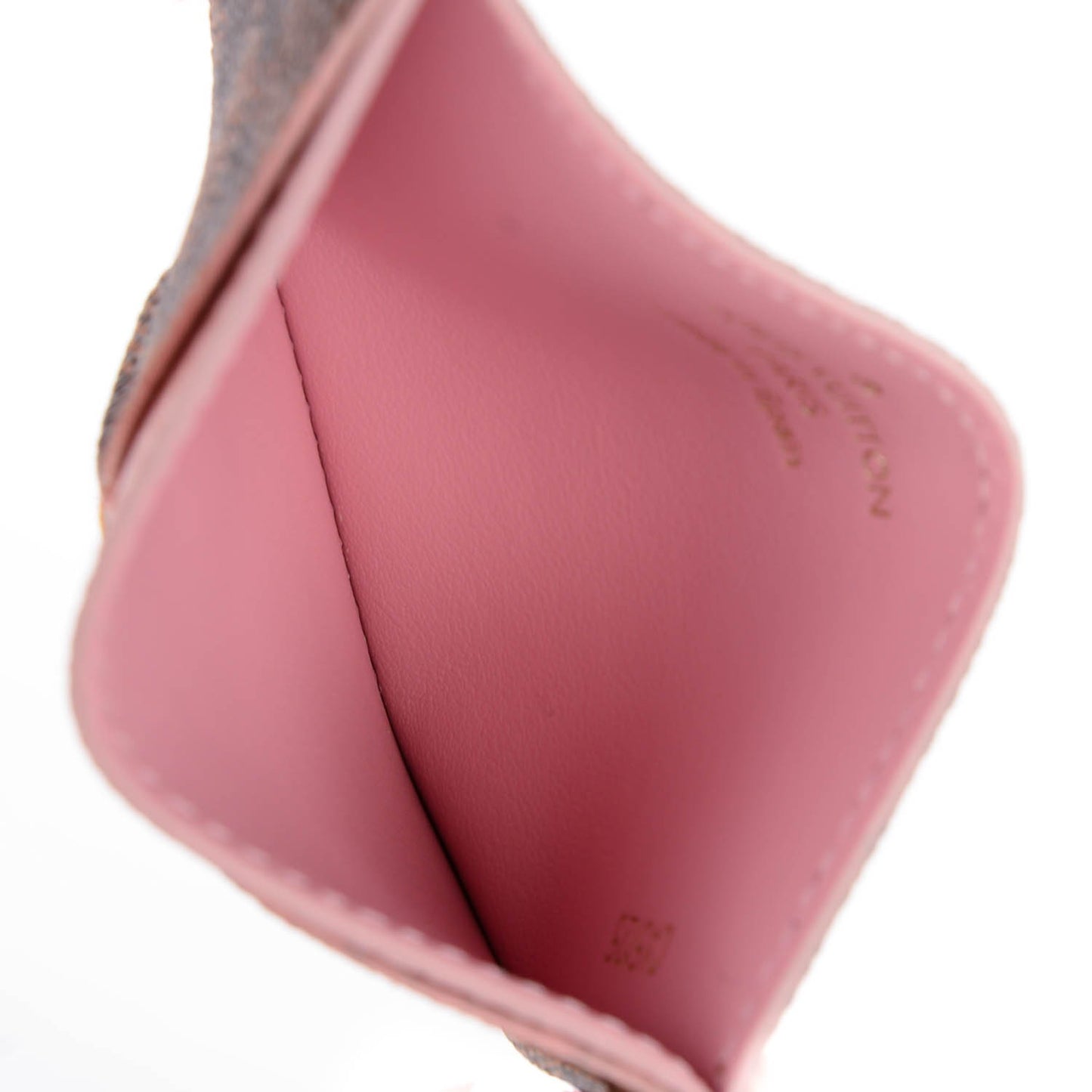 Damier Ebene Caissa Card Holder Rose Ballerine