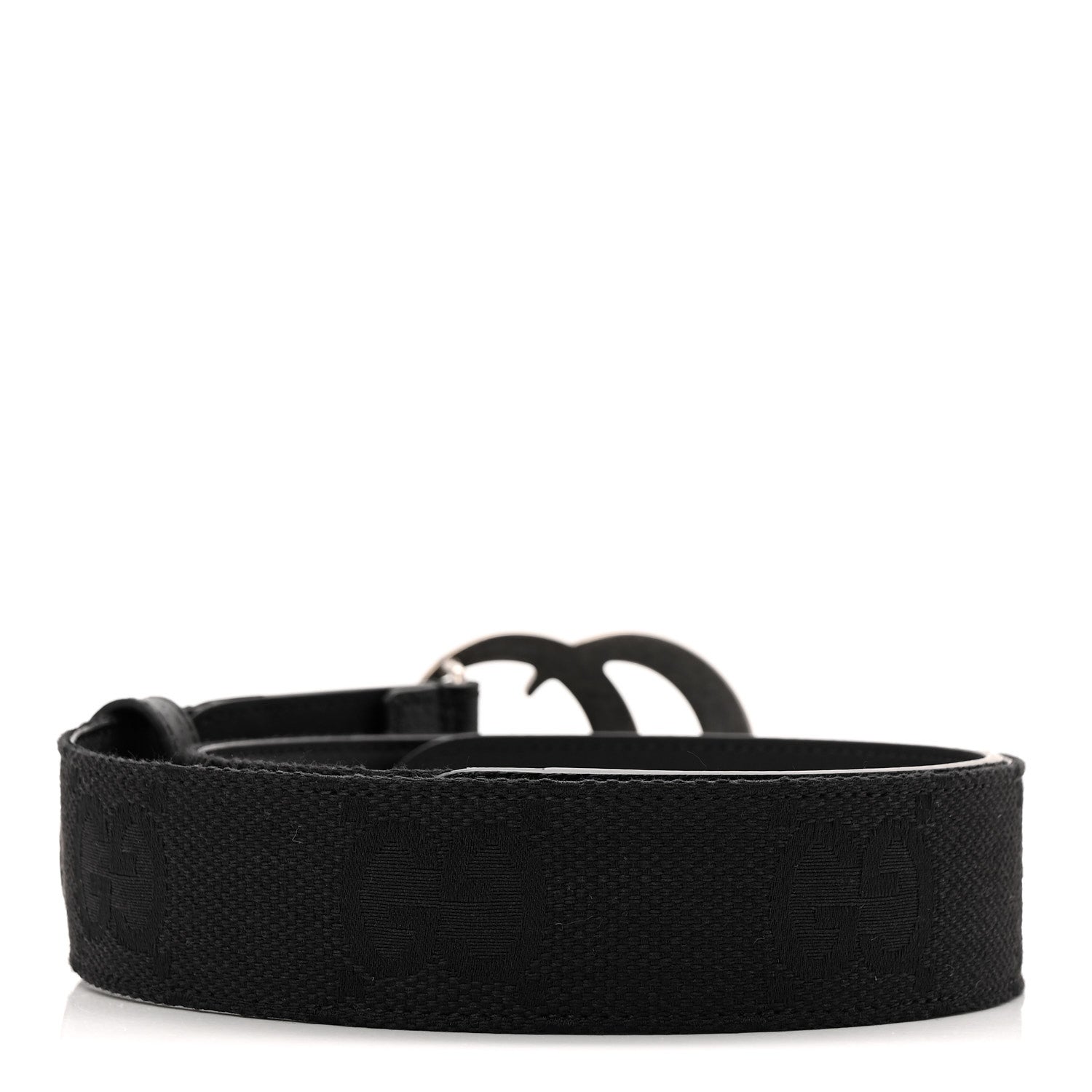 Gucci Monogram Macro GG Dollar Pigprint Double G 40mm Belt 80 32 Black 2 of 5