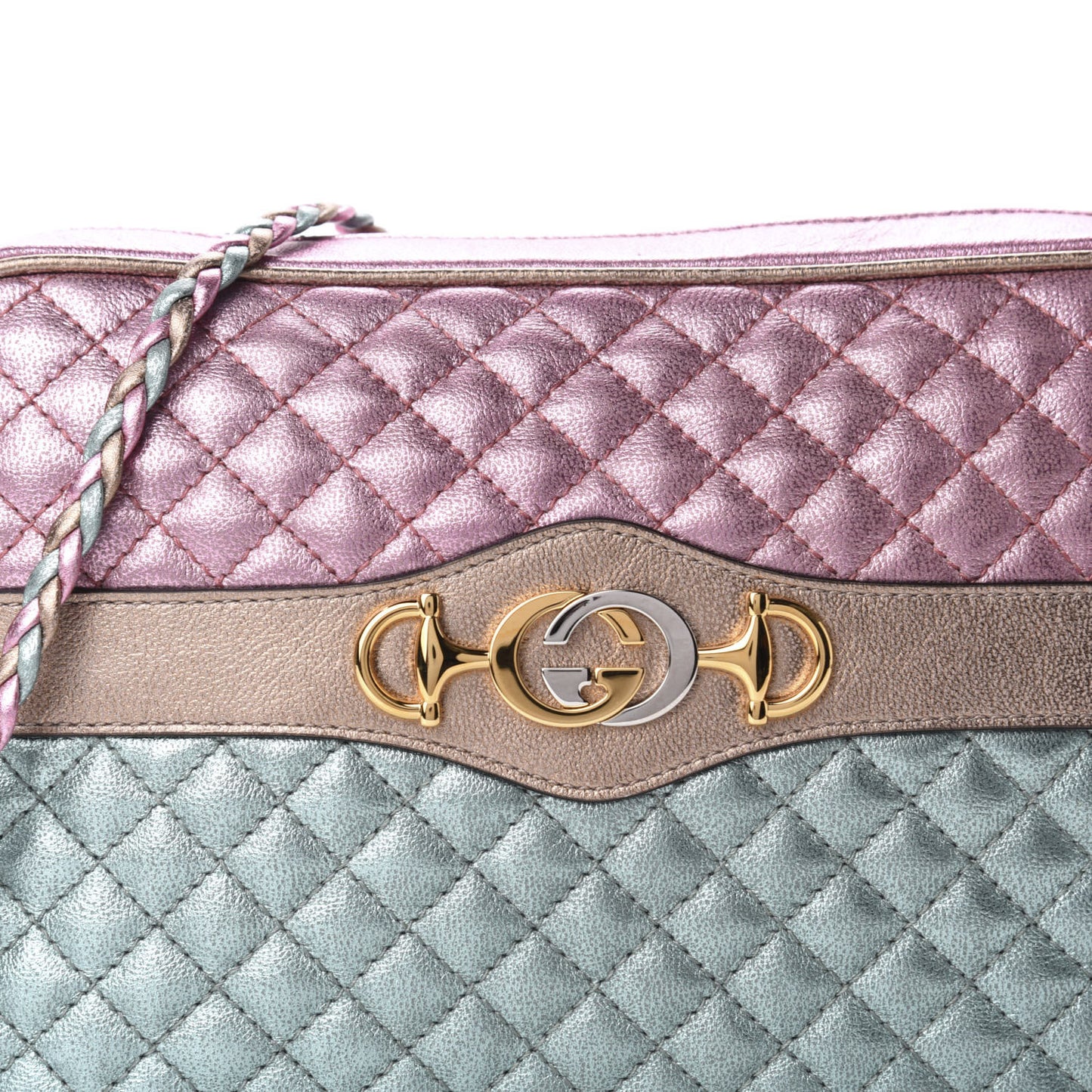 Laminated Nappa Trapuntata Small Zumi Shoulder Bag Rosa Lago Rame