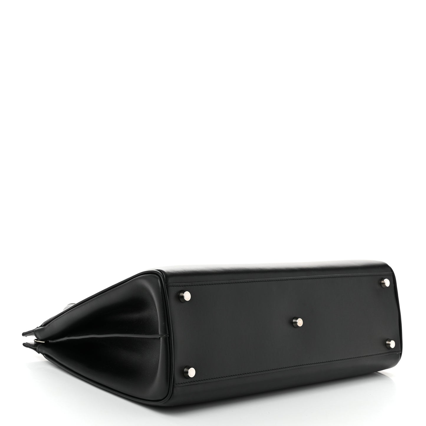 Smooth Calfskin Medium Zumi Top Handle Bag Black