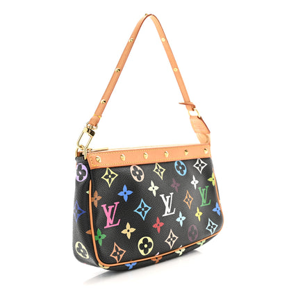 Louis Vuitton Monogram Multicolor Pochette Accessories Black 3 of 9