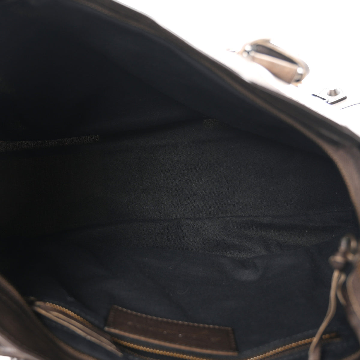 Agneau Canvas Striped Raye Classic Hardware City Brown Grey
