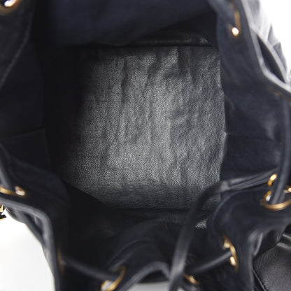 Chanel Lambskin Drawstring CC Shoulder Bag Navy Blue 5 of 12