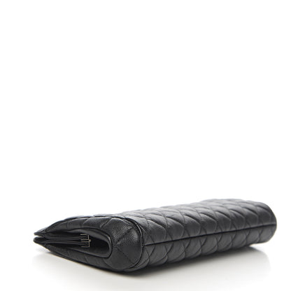 Chanel Crumpled Calfskin Quilted Clutch So Black 3 of 9
