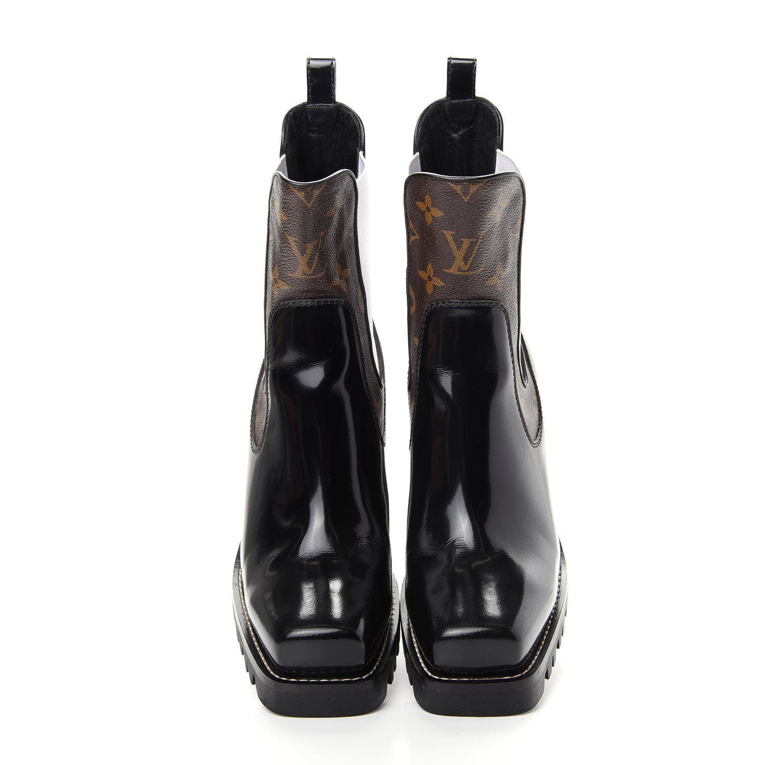 Louis Vuitton Patent Monogram Limitless Ankle Boots 38.5 Black 5 of 11