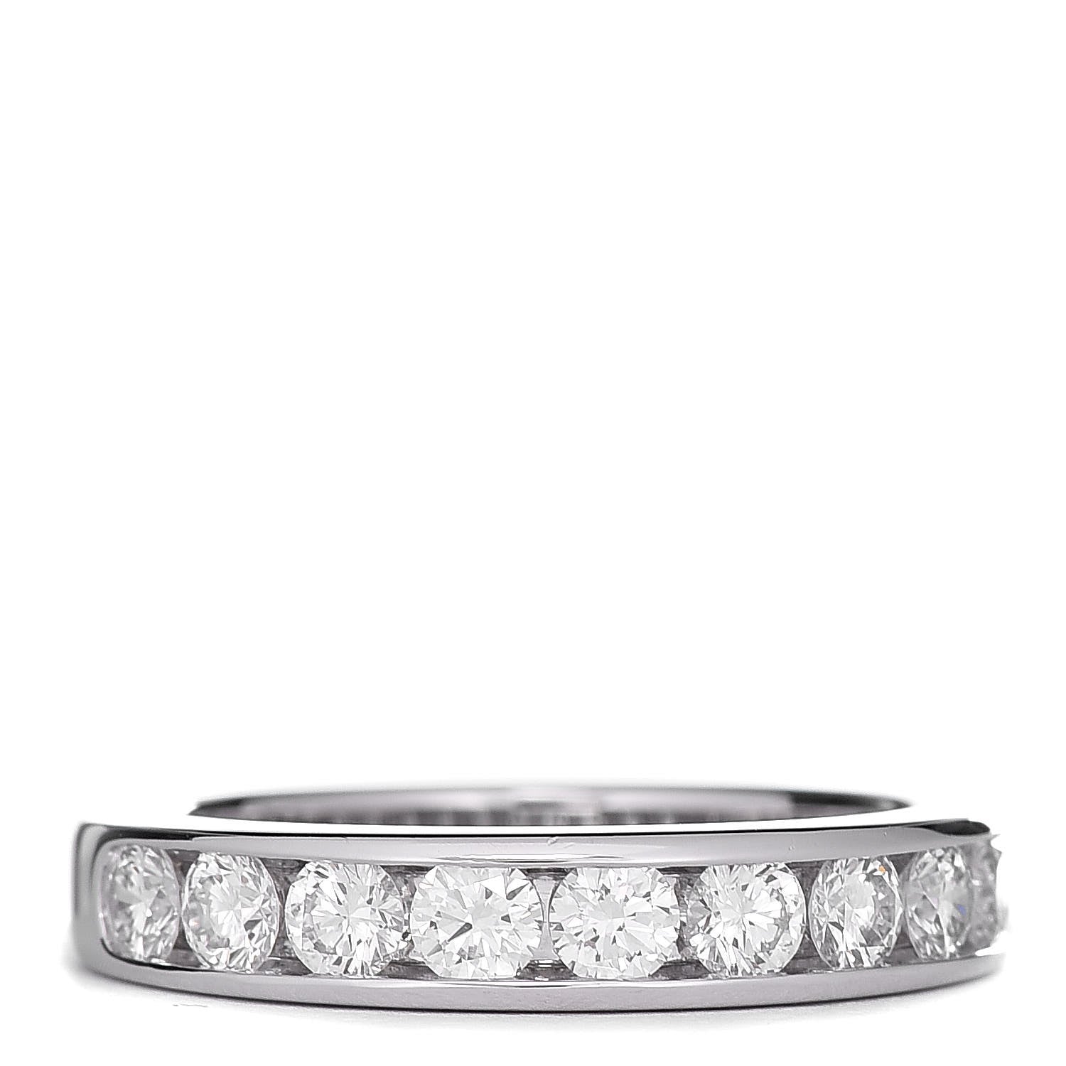 Tiffany Platinum Diamond 4mm Half Circle Wedding Band Ring 54 6.75 1 of 7