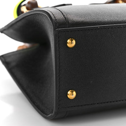 Gucci Wonka Grain Calfskin Mini Diana Tote Bag Black Yellow Fluo 8 of 9