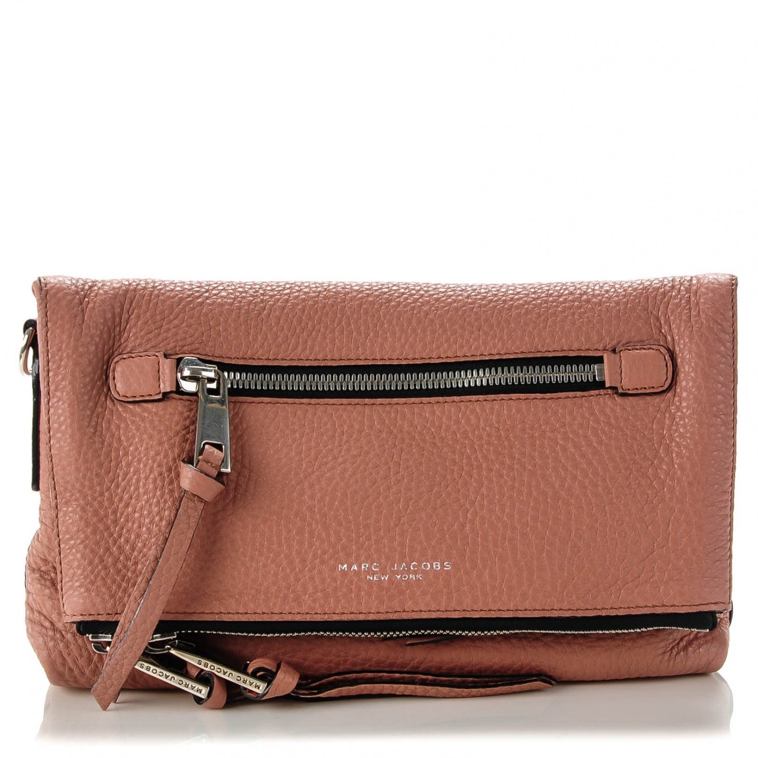 Marc Jacobs Grained Calfskin Mini Maverick Foldover Top Crossbody Pink 1 of 7