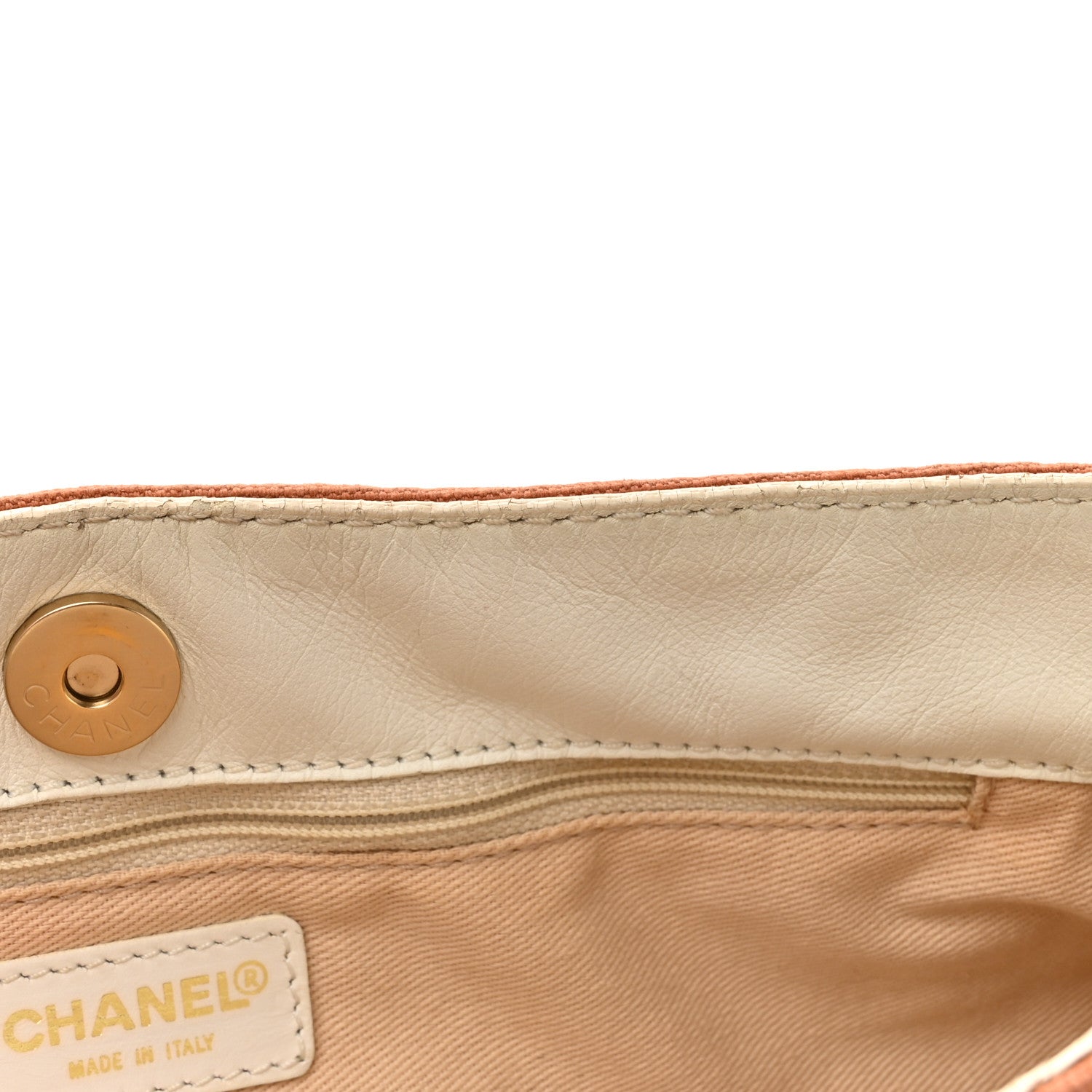Chanel Lambskin Canvas CC Olsen Chain Small Shoulder Bag White Orange 11 of 16