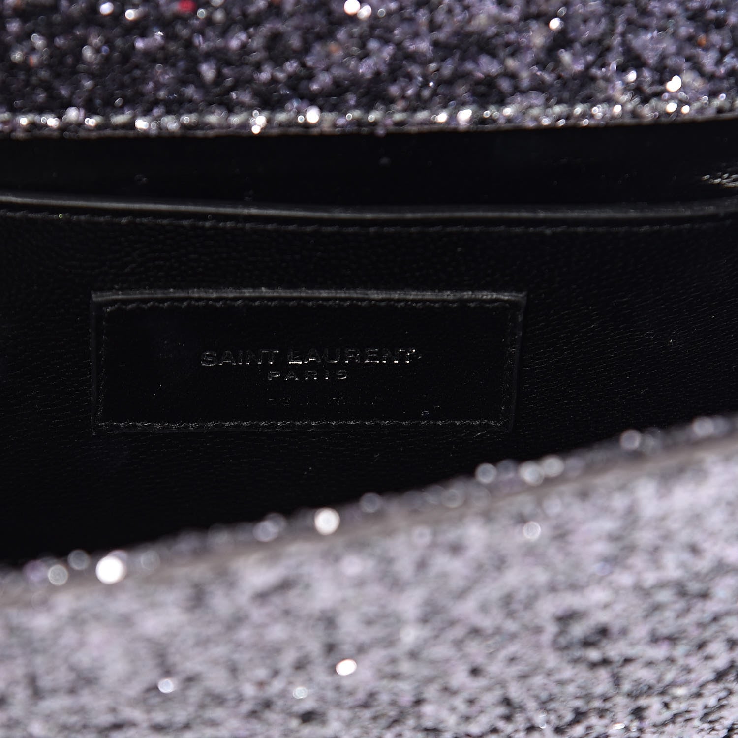 Saint Laurent Glitter Classic Kate Monogram Clutch Sunset Grey 8 of 9