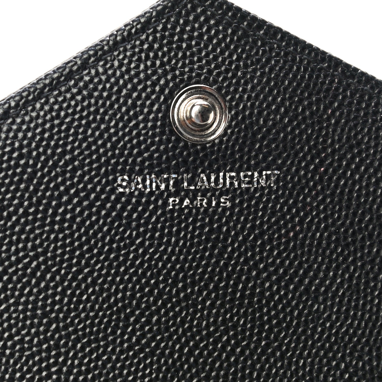 Saint Laurent Grain De Poudre Matelasse Chevron Monogram Chain Wallet Black 6 of 11