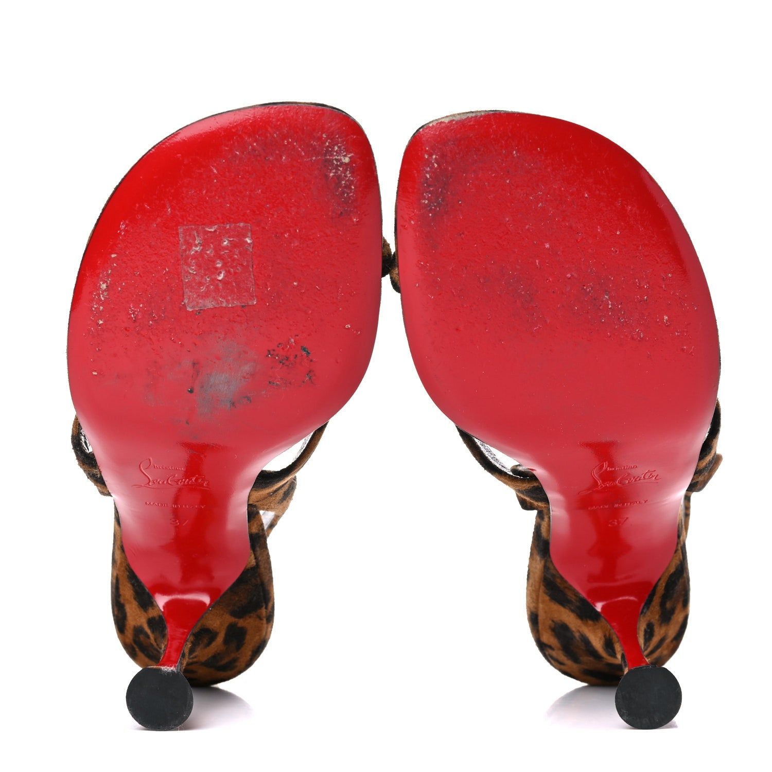 Christian Louboutin Veau Velours Taralita 85 Thong Sandals 37 Leo 5 of 13
