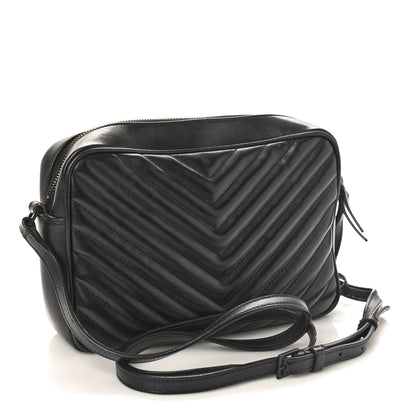 Saint Laurent Calfskin Matelasse Monogram Monochrome Lou Camera Bag Black 2 of 11