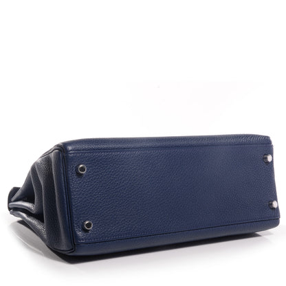 Hermes Taurillon Clemence Kelly Retourne 32 Bleu Saphir 4 of 10