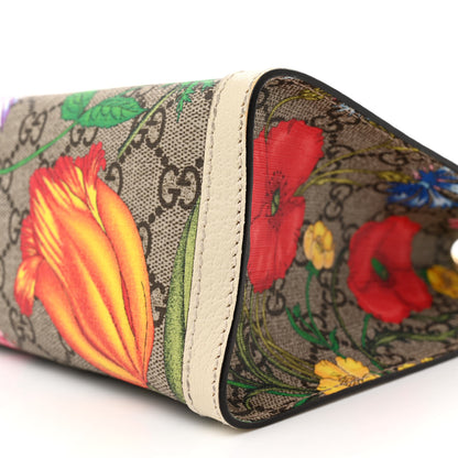 Gucci GG Supreme Monogram Flora Textured Calfskin Small Padlock Tote Beige Ebony Multicolor Mystic White 10 of 14