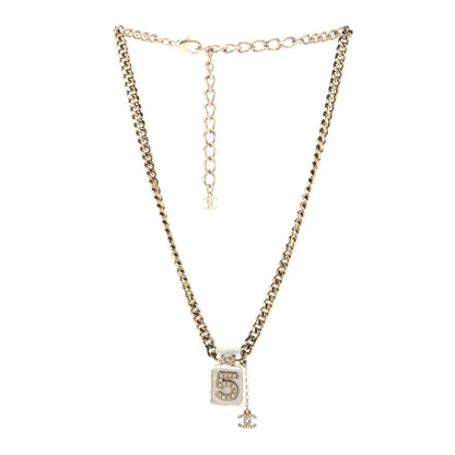 Chanel Resin Crystal CC No 5 Perfume Bottle Necklace 3 of 5