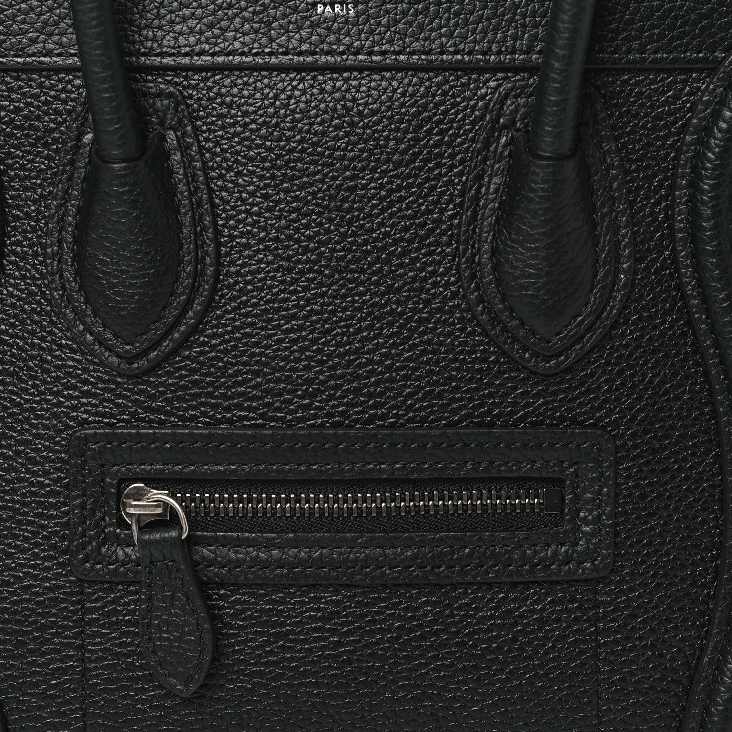 Celine Drummed Calfskin Nano Luggage Black 8 of 10