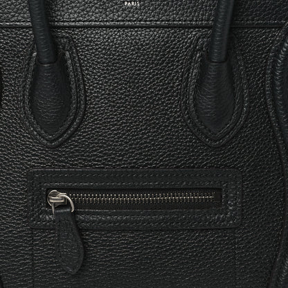 Celine Drummed Calfskin Nano Luggage Black 8 of 10